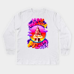 YOU WANNA PIZZA ME? Kids Long Sleeve T-Shirt